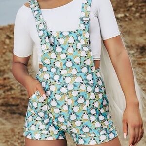 Blackmilk X Star Wars Porg graphic shorts overalls XL